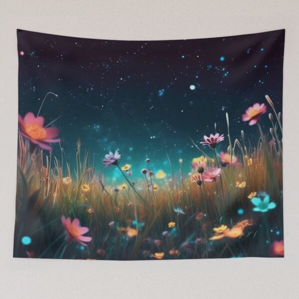 Item preview, Enchanted Wild Flowers in the Moonlight Cool Mesmerizing designed and sold by BrandonArtWorld.