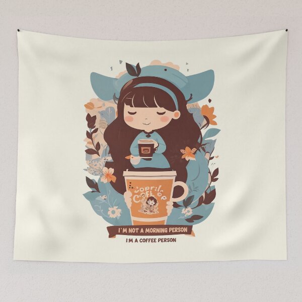 Item preview, I'm not a morning person, I'm a coffee person: Keep Calm and Caffeinate designed and sold by Paolospresent.