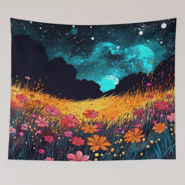 Item preview, Enchanted Wild Flowers in the Moonlight Cool Mesmerizing designed and sold by BrandonArtWorld.
