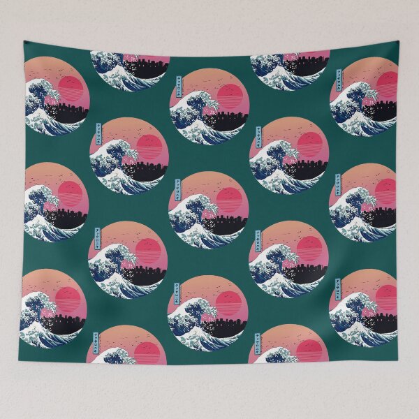 Item preview, Thessaloniki Kanagawa Wave Retro  designed and sold by 2eggzProject.
