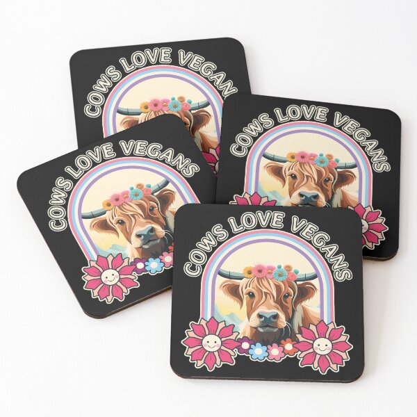 Item preview, Cows Love Vegans Vegan Highland Cattle Cow Lover Floral Flower Crown Animal Rights Ver2 designed and sold by thecatcouch.