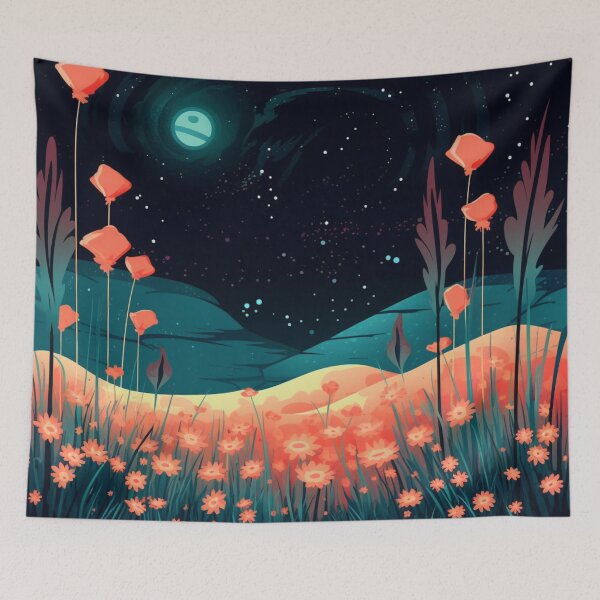 Item preview, Enchanted Wild Flowers in the Moonlight Cool Mesmerizing designed and sold by BrandonArtWorld.