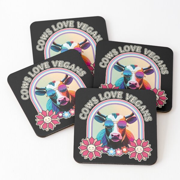 Item preview, Cows Love Vegans Vegan Cow Lover Floral Cool Sunglasses Animal Rights Ver3 designed and sold by thecatcouch.