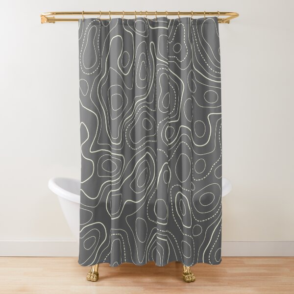 New Bern, NC (2019) Topo order Map Shower Curtain / Made to Order