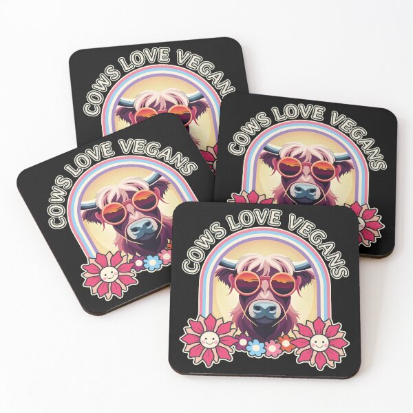 Item preview, Cows Love Vegans Vegan Highland Cattle Cow Lover Floral Cool Sunglasses Animal Rights Ver4 designed and sold by thecatcouch.
