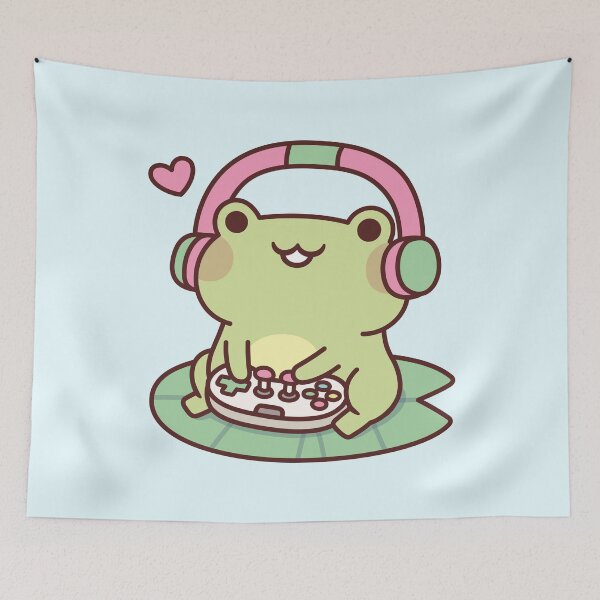 Item preview, Cute Gamer Frog Loves Playing Video Games designed and sold by rustydoodle.