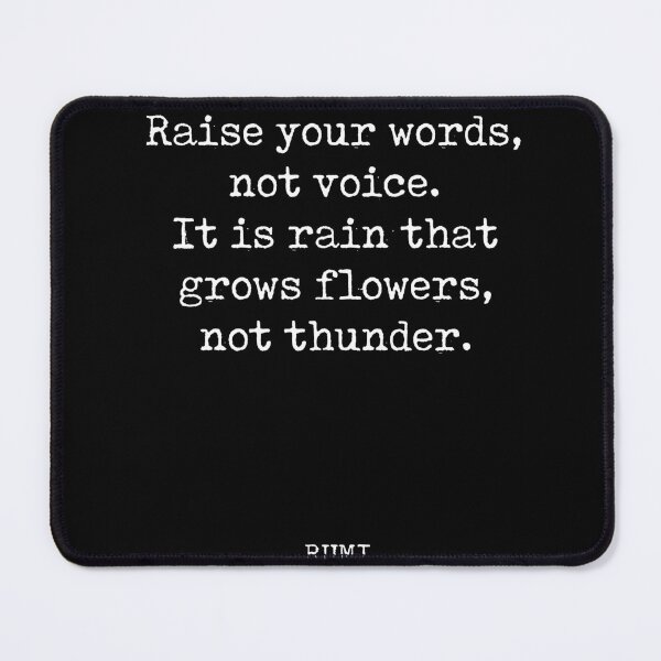 Item preview, Rumi Quote 07 - Raise your words, not voice - Typewriter Print - Black designed and sold by Studio Grafiikka.