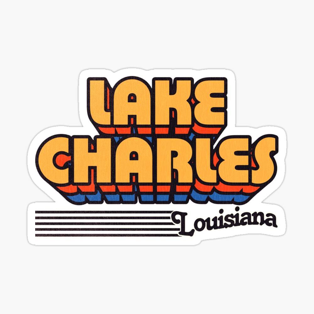 Lake Charles, Louisiana | Retro Stripes Sticker