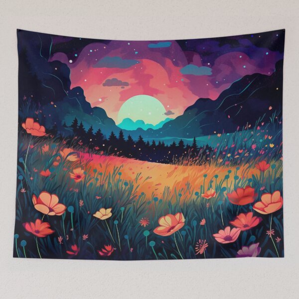 Item preview, Enchanted Wild Flowers in the Moonlight Cool Mesmerizing designed and sold by BrandonArtWorld.