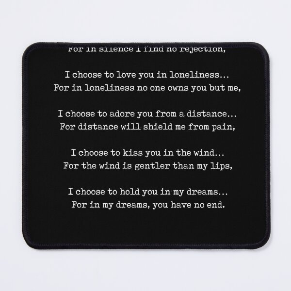 Item preview, Rumi Quote 13 - I choose to love you in silence - Typewriter Print - Black designed and sold by Studio Grafiikka.