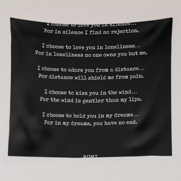 Item preview, Rumi Quote 13 - I choose to love you in silence - Typewriter Print - Black designed and sold by Studio Grafiikka.