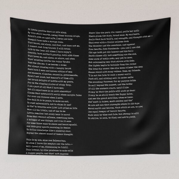 Item preview, Ulysses - Alfred Lord Tennyson Poem - Literature - Typewriter Print - Black designed and sold by Studio Grafiikka.