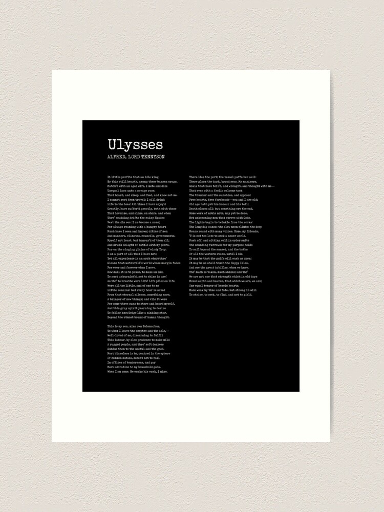Ulysses - Alfred Lord Tennyson Poem - Literature - Typewriter