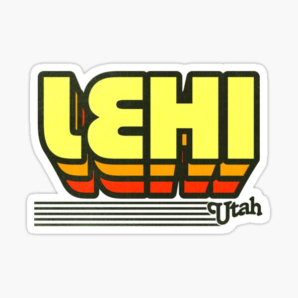 Aperçu de l'œuvre Lehi, Utah | Rayures rétro créée et vendue par retroready.