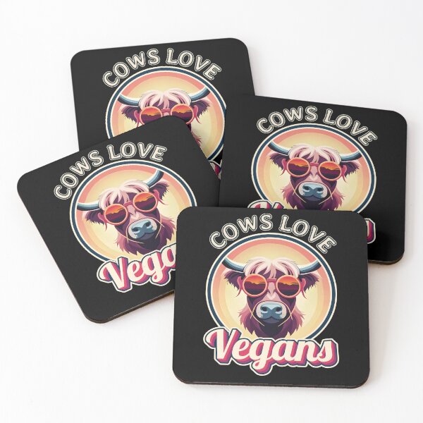Item preview, Cows Love Vegans Vegan Highland Cattle Cow Wearing Cool Sunglasses Lover Animal Rights Ver9 designed and sold by thecatcouch.