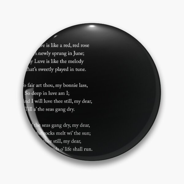 Artikelvorschau, A Red, Red Rose - Robert Burns Poem - Literature - Typewriter Print 2 - Black entworfen und verkauft von Studio Grafiikka.