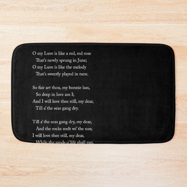 Artikelvorschau, A Red, Red Rose - Robert Burns Poem - Literature - Typewriter Print 2 - Black entworfen und verkauft von Studio Grafiikka.