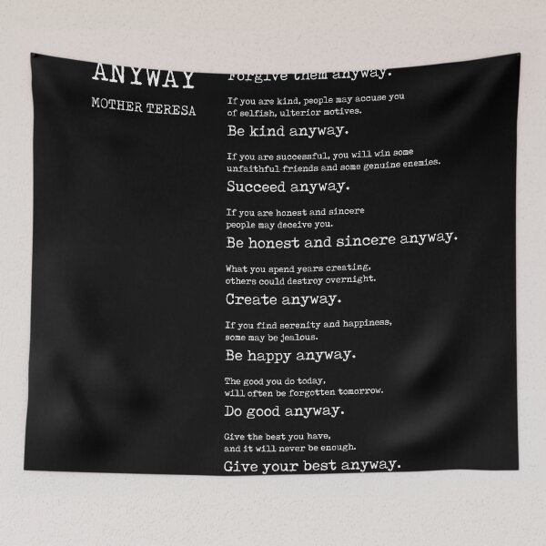 Item preview, Do It Anyway - Mother Teresa Poem - Literature - Typewriter Print 1 - Black designed and sold by Studio Grafiikka.