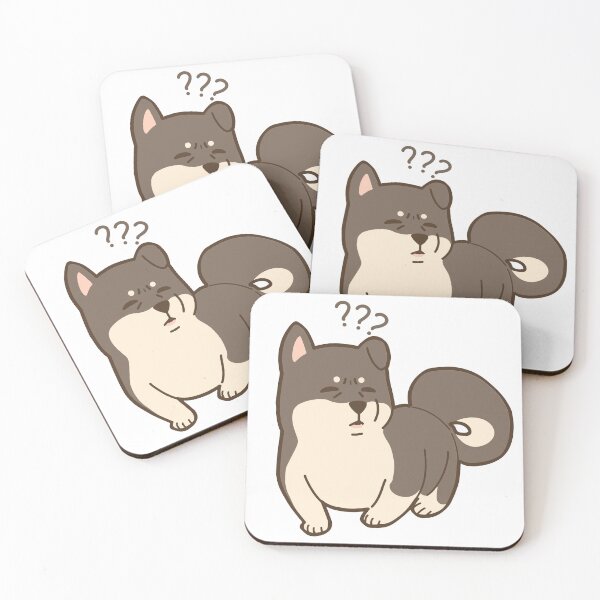Item preview, Cute Confused Dark Shiba Design  designed and sold by Harsh  Katariya.