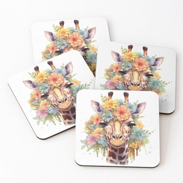 Item preview, Vintage Majesty: Elegant Giraffe with Floral Crown" designed and sold by lg whittaker.