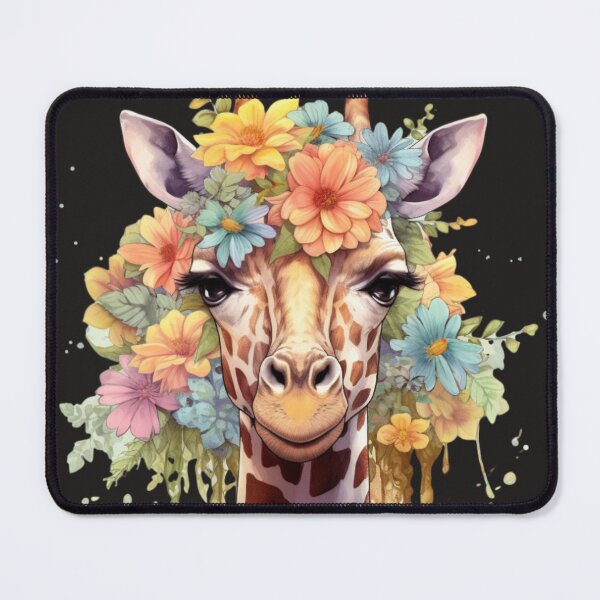 Item preview, Vintage Majesty: Elegant Giraffe with Floral Crown" designed and sold by lg whittaker.