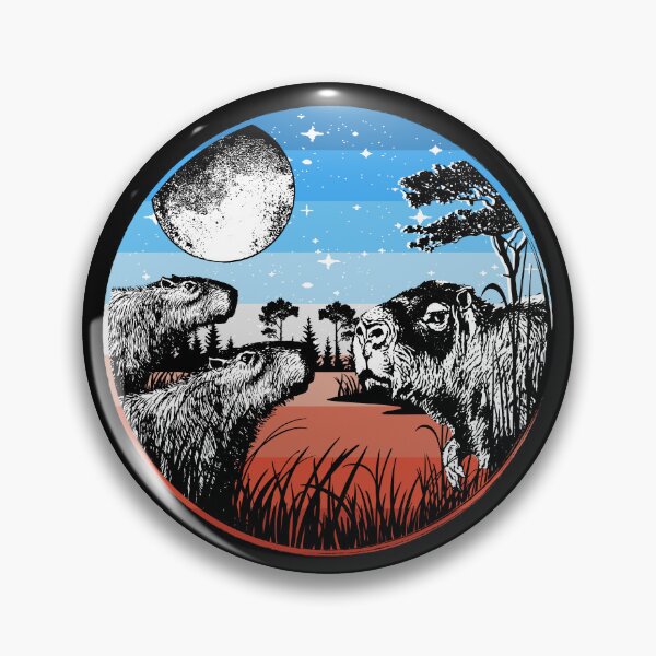 Item preview, Capybaras Looking At The Moon Animal Love Capybara Gear designed and sold by DynamicDesign.