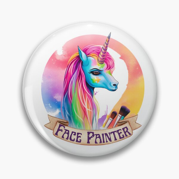Item preview, Stylized unicorn face painter logo with brushes  designed and sold by Artistic Cheezwiz.