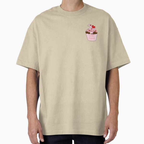 Giddy Piggies Pink Heart Cupcake Oversized T-Shirt