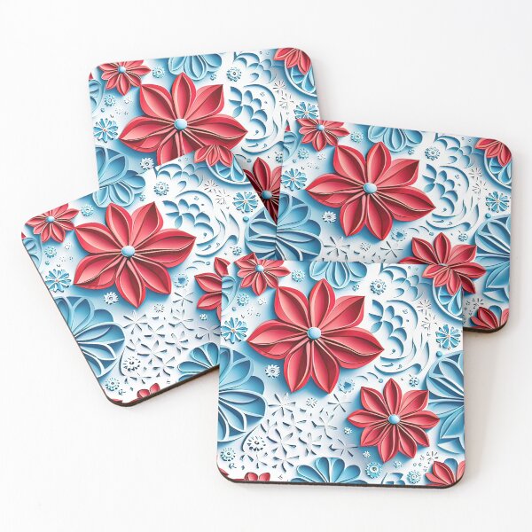 Item preview, Blooms in Full Bloom: Discover the World of 3D Kirigami Art Seamless Vector Flowers Pattern - Premium Design designed and sold by Jisoo Flowers.