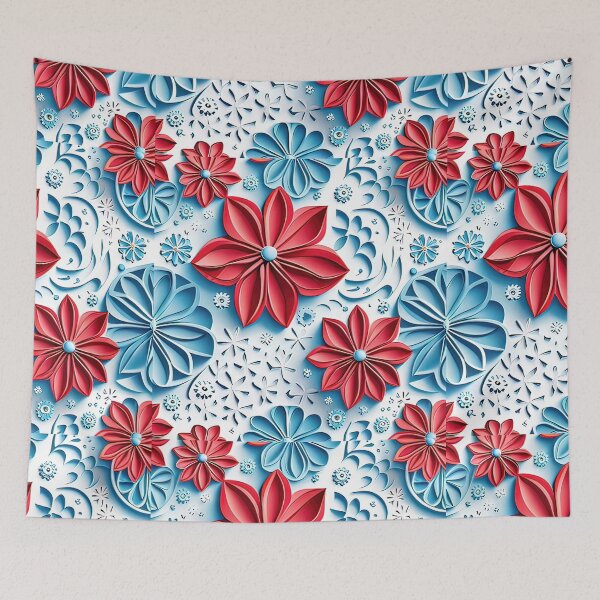 Item preview, Blooms in Full Bloom: Discover the World of 3D Kirigami Art Seamless Vector Flowers Pattern - Premium Design designed and sold by Jisoo Flowers.