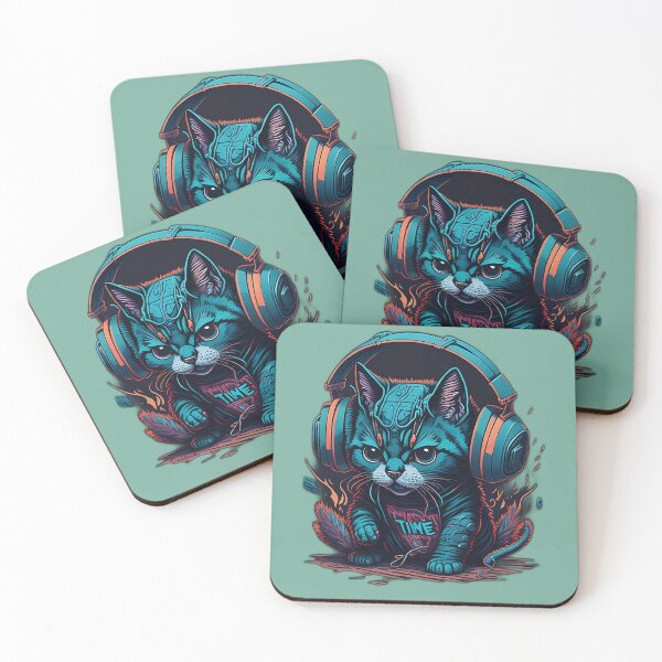 Item preview, Kitten playing with TNT, wearing headphones designed and sold by JDVNart.