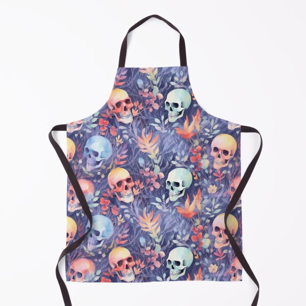 Item preview, Enigmatic Elegance Unveiled: Mesmerizing Watercolor Colorful Skulls and Pressed Flowers Bloom in the Shadows! | Redbubble designed and sold by otterpotterco.