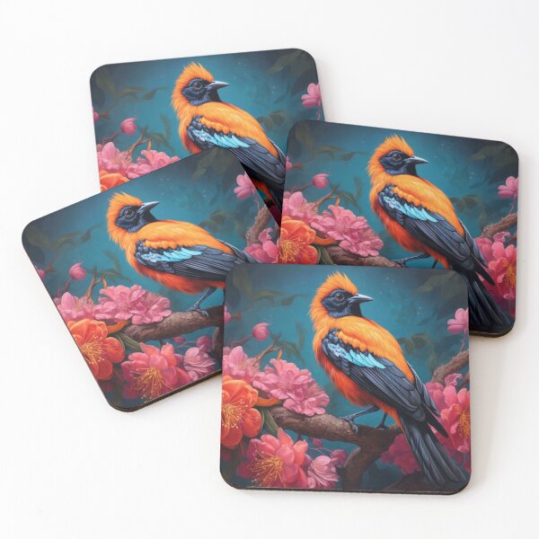 Item preview, Bird on the branch of a blossoming sakura. Digital painting. designed and sold by aiphotosart.