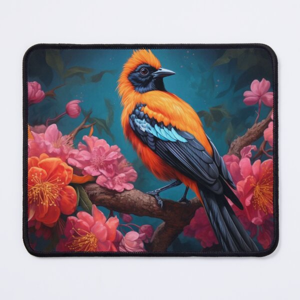 Item preview, Bird on the branch of a blossoming sakura. Digital painting. designed and sold by aiphotosart.