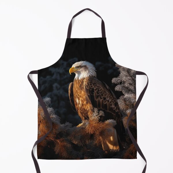 Item preview, Bald Eagle perched on a branch of a pine tree in winter designed and sold by aiphotosart.