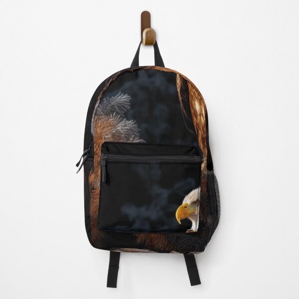 Item preview, Bald Eagle perched on a branch of a pine tree in winter designed and sold by aiphotosart.