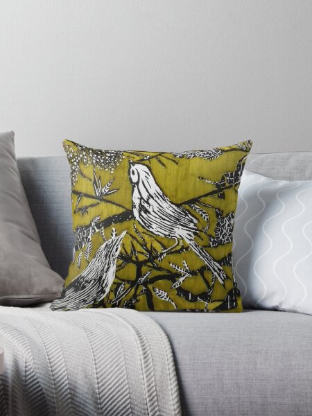 Item preview, Australian Bird Woodcut 2 (Pale Olive) designed and sold by Belinda "BillyLee" NYE (Printmaker).