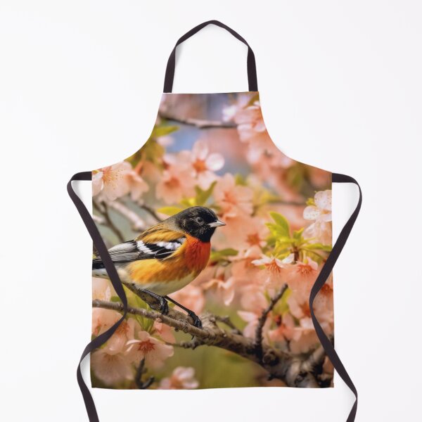 Item preview, Fringilla coelebs bird sitting on a cherry blossom designed and sold by aiphotosart.