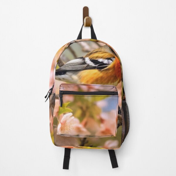 Item preview, Fringilla coelebs bird sitting on a cherry blossom designed and sold by aiphotosart.