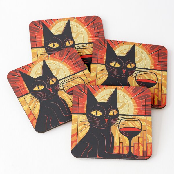 Item preview, Wine-drinking cat designed and sold by QhapaqStore.