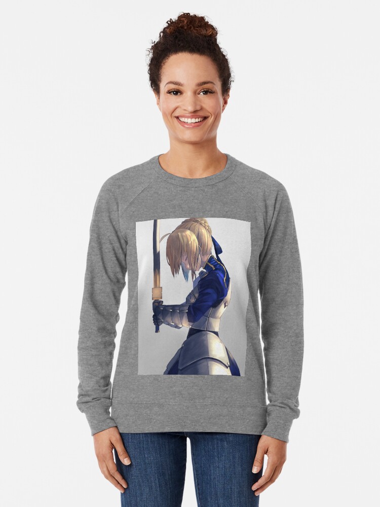 Saber Fate Stay Night Lightweight Sweatshirt By Alextrpmn Redbubble