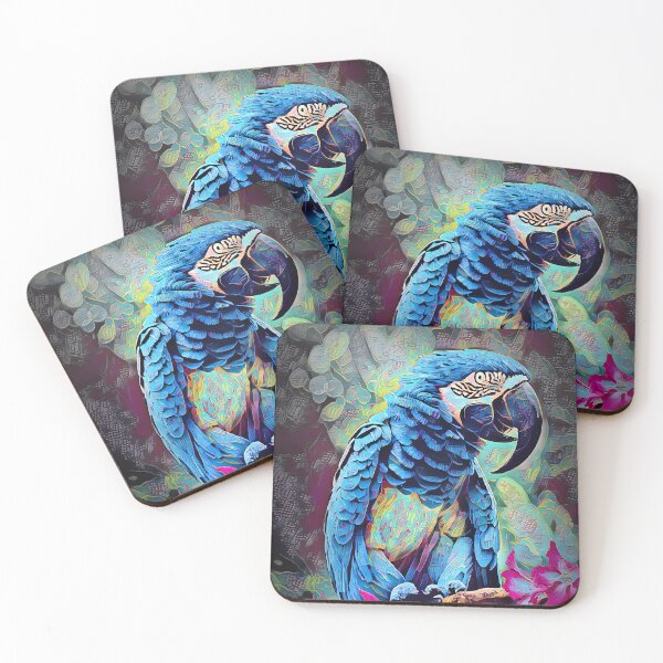 Item preview, Blue Macaw Colorful Abstract Digital Art Design designed and sold by Heathermarie321.