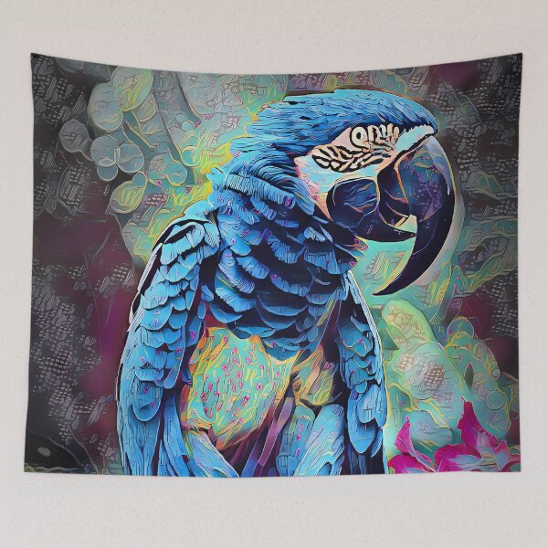 Item preview, Blue Macaw Colorful Abstract Digital Art Design designed and sold by Heathermarie321.