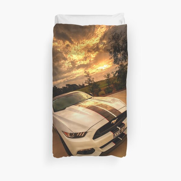 A Ford Mustang sunset Duvet Cover