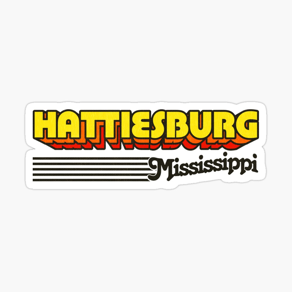 Hattiesburg, Mississippi | Retro Stripes Sticker