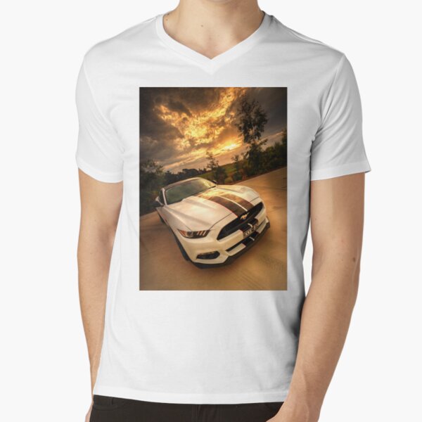 A Ford Mustang sunset V-Neck T-Shirt