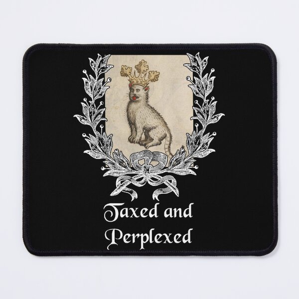Item preview, 'Taxed and Perplexed' Goofy Cat with Crown - Medieval Designs Collection designed and sold by Ridiculam Toga.