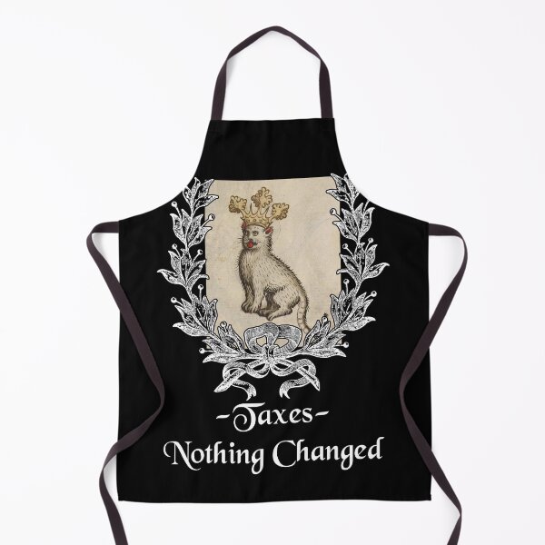 Item preview, 'Taxes - Nothing Changed' Goofy Cat with Crown - Medieval Designs Collection designed and sold by Ridiculam Toga.