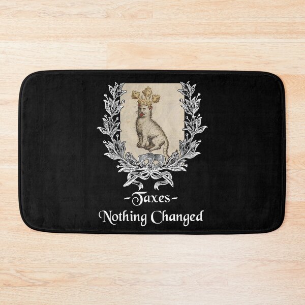 Item preview, 'Taxes - Nothing Changed' Goofy Cat with Crown - Medieval Designs Collection designed and sold by Ridiculam Toga.