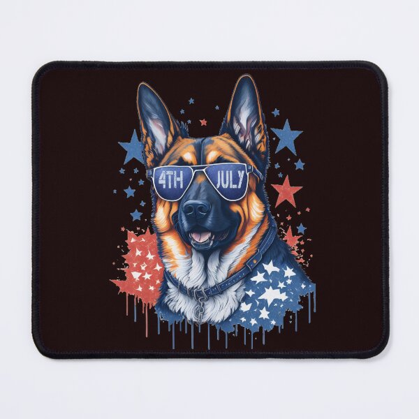 Item preview, 4th of July portrait of a dog against the background of the flag designed and sold by jkrphoto.